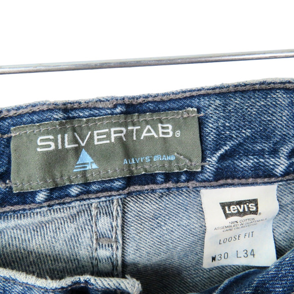 1990s Vintage Levis Silvertab Straight Leg Jeans W30L34 30" - Picture 3 of 3